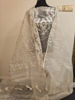 প্রিমিয়াম হাতে বোনা হাফ সিল্ক জামদানী টু পিস - Image 11