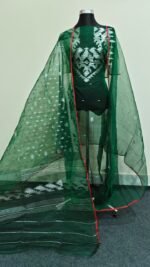 প্রিমিয়াম হাতে বোনা হাফ সিল্ক জামদানী টু পিস - Image 6