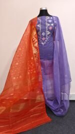 প্রিমিয়াম হাতে বোনা হাফ সিল্ক জামদানী টু পিস - Image 4