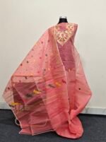 প্রিমিয়াম হাতে বোনা হাফ সিল্ক জামদানী টু পিস - Image 12